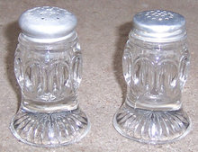 Barreled Thumbprint Glass Salt and Pepper Shakers