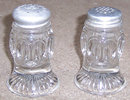 Barreled Thumbprint Glass Salt and Pepper Shakers
