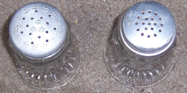 Barreled Thumbprint Glass Salt and Pepper Shakers