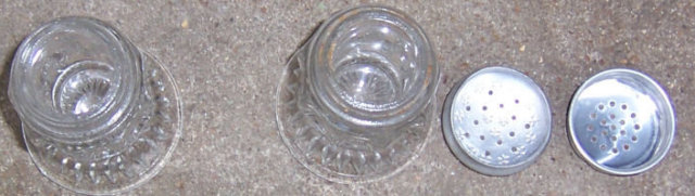 Barreled Thumbprint Glass Salt and Pepper Shakers