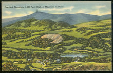 Postcard of Greylock Mountain 3,505 Feet Highest Mountain in Massachusetts