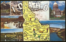 Postcard of The State of Idaho with Seven Views