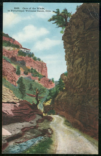 Postcard of Cave of the Winds, Williams Canon, Colorado