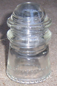 Vintage Small Clear Glass Hemingray 9 Insulator