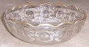 Vintage Pressed Glass Bowl with Thumbprints and Gold