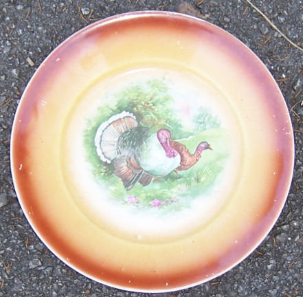 Vintage Liverpool Pottery Small Plate with Turkeys