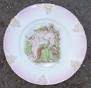 Vintage Bavarian Plate with Cupid and Lovely Lady