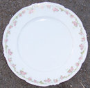 Vintage Austrian Dinner Plate with Pink Flowers