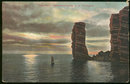 Postcard of Sunset Over Water with Sailboat Helgoland, Germany