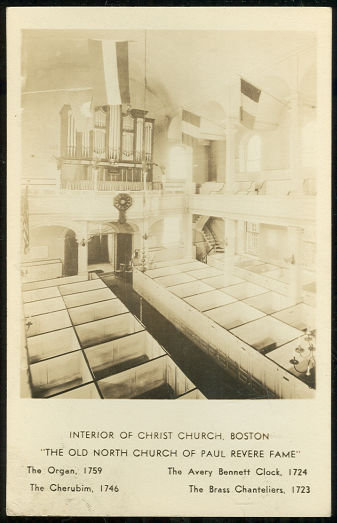 RPPC of Interior of Christ Church Boston, Massachusetts