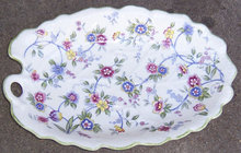 Leaf Handle Dish With Floral Design Andrea by Sadek
