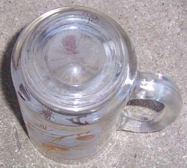 Vintage Gold Pine Cone Libbey Glass Beer Mug