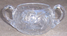 Vintage Glass Sugar Bowl with Etched Floral Design