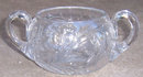 Vintage Glass Sugar Bowl with Etched Floral Design