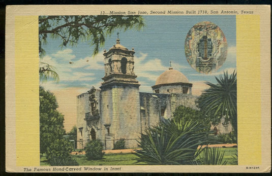 Postcard of Mission San Jose, San Antonio, Texas