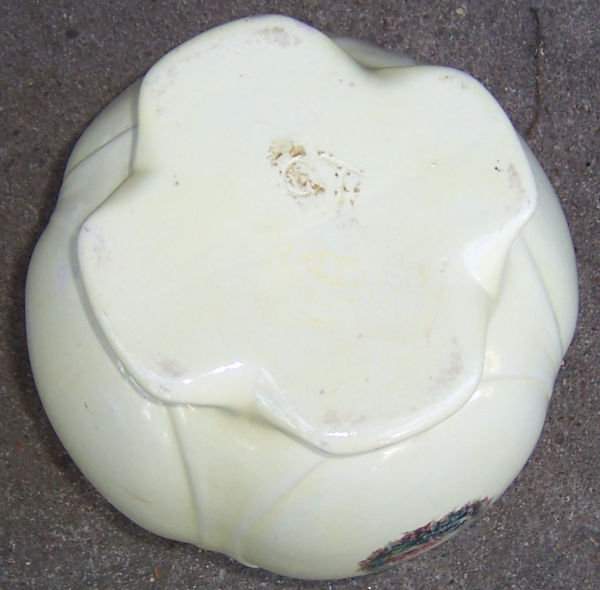 Vintage Yellow Pottery Planter with Colonial Lady Decal