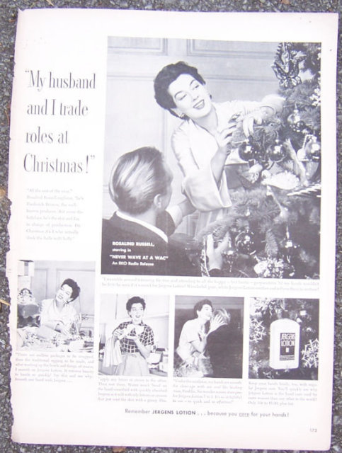 1952 Rosalind Russell Jergens Lotion Magazine Ad