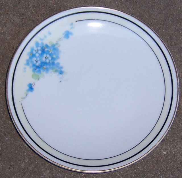 Vintage Handpainted Blue Floral Czechoslovakia Plate