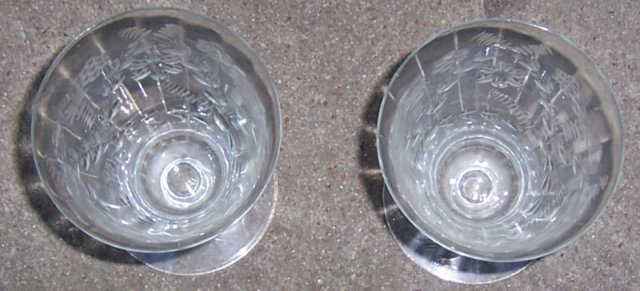 Pair of Vintage Elegant Floral Etched Ice Tea Glasses