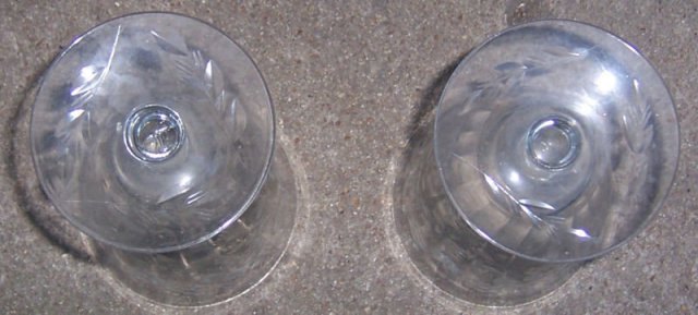 Pair of Vintage Elegant Floral Etched Ice Tea Glasses