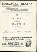 Playbill Nazimova in Hedda Gabler December 1936