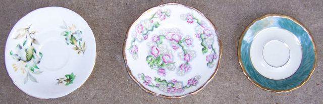 Three Saucers, Rosenthal, Royal Albert and Crownford