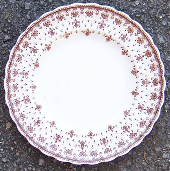 Copeland Spode Brown Fleur de Lis Salad Plate