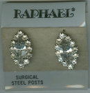 Vintage Raphael Rhinestone Pierced Earrings