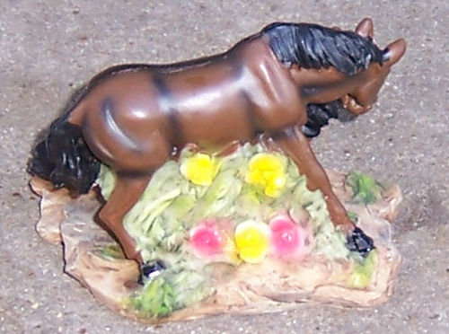 Two Dark Brown Horses, H's Collection Resin Figurine