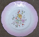 Vintage Plate with Roses in Center and Pink Edges