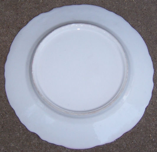 Vintage Plate with Roses in Center and Pink Edges
