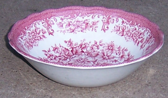 Avondale J & G Meakin Pink and White Cereal Bowl