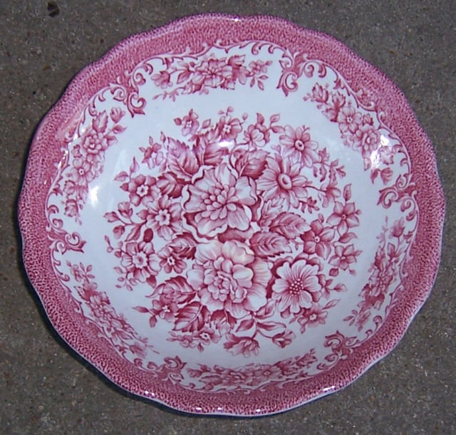 Avondale J & G Meakin Pink and White Cereal Bowl