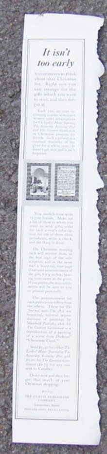 Curtis Magazines for Christmas 1916 LHJ Advertisment