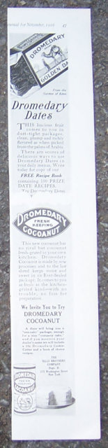 Dromedary Dates and Cocoanut 1916 LHJ Advertisment