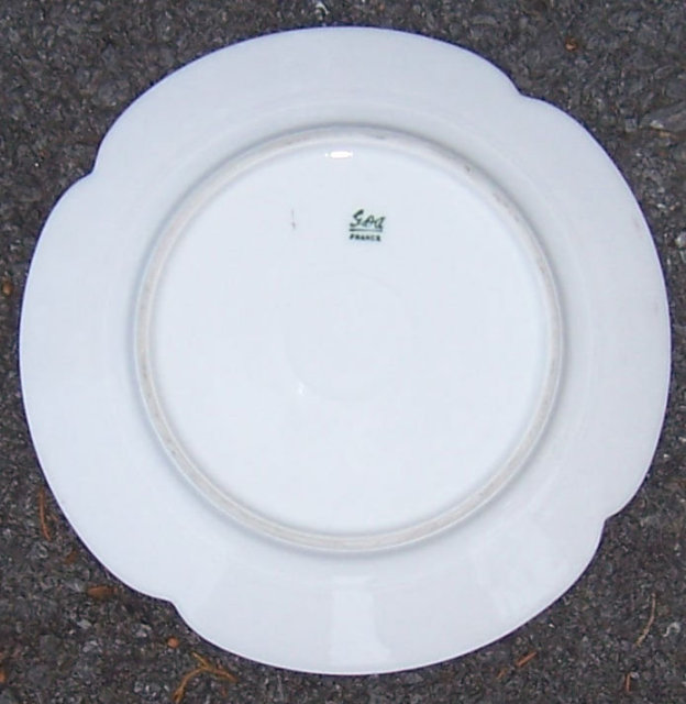 Limoges, France GDA Small Plate with Green Border