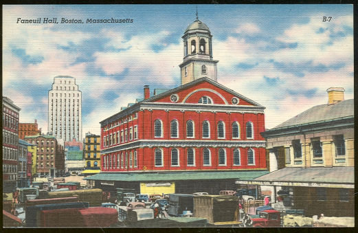 Postcard of Faneuil Hall, Boston, Massachusetts