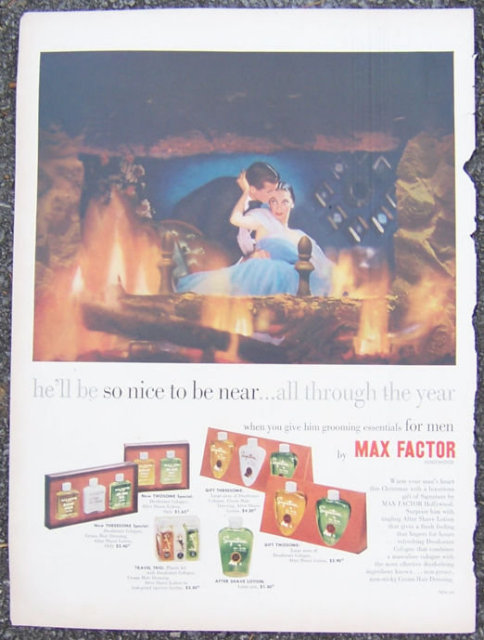 1952 Max Factor Gift Sets for Men Magazine Color Ad
