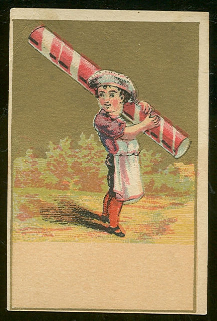 Small Victorian Trade Card with Chef Holding Peppermint
