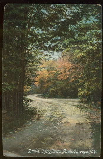 Postcard of Drive, Kingford's Park, Oswego, New York