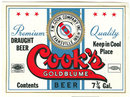 Vintage Cook's Goldblume Beer Label 7 3/4 Gallon, Evansville, Indiana