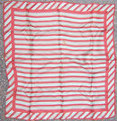 Vintage Rust Color and Green Stripped Square Scarf