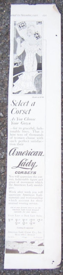 American Lady Corsets 1916 LHJ Advertisement