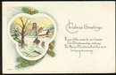Christmas Greetings Postcard Man on Horseback 1920