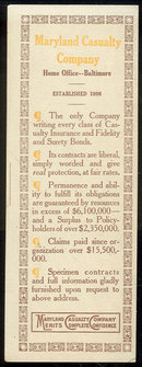 Victorian Mural Bookmark From Maryland Casulty Co. 1903