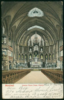 Undivided Postcard of the Interior Notre Dame Church, Montreal, Canada