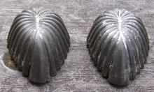 Vintage Set of Two Small Metal Kitchenware Leaf Molds