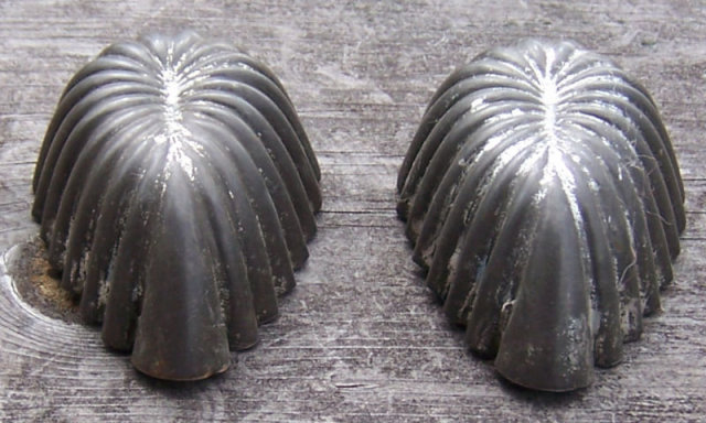 Vintage Set of Two Small Metal Kitchenware Leaf Molds