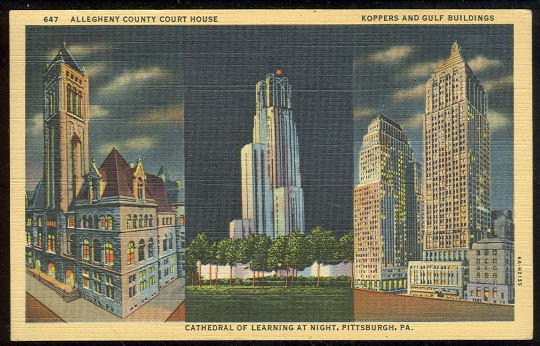 Postcard of Three Pittsburgh, Pennsylvania Masterpieces