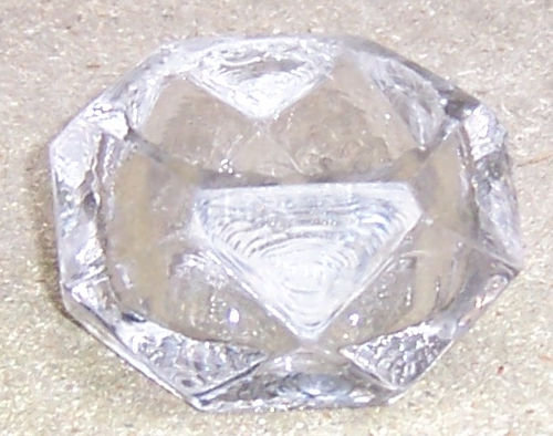 Vintage Hexagon Sided Open Master Salt in Clear Glass